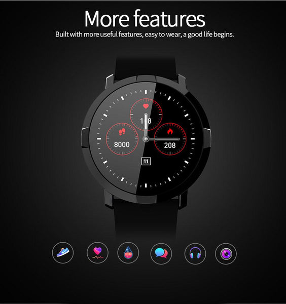 New Smart Watch 1.22'' IPS Round Screen Support Heart Rate Monitor Pedometer Smartwatch for Android iPhone Windows