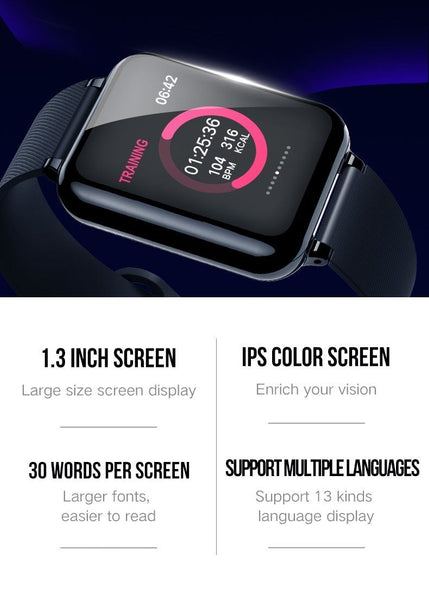 New Waterproof Sport Smartwatch Heart Rate Blood Pressure Monitor Fitness Tracker For iPhone Android