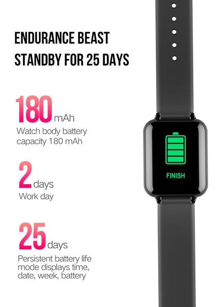 New Waterproof Sport Smartwatch Heart Rate Blood Pressure Monitor Fitness Tracker For iPhone Android