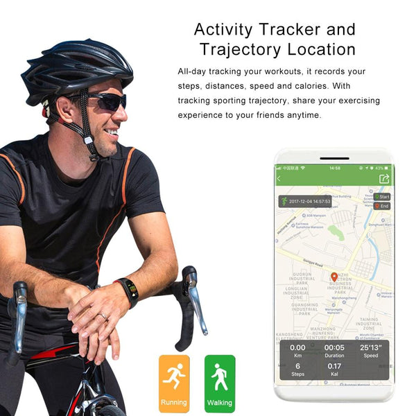 New Smart Fitness Bracelet Big 3D Display Heart Rate Monitor Waterproof Pedometer Smart Band Watch For iPhone Android