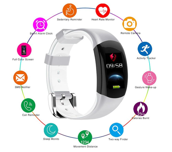 New Smart Fitness Bracelet Big 3D Display Heart Rate Monitor Waterproof Pedometer Smart Band Watch For iPhone Android