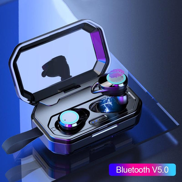 New True Wireless Earbuds Bluetooth 5.0 Earphones Touch Control TWS Headset IPX7 Waterproof Earphone With Charging Box