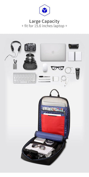 New Smart Travel Multifunctional USB Charging Large Capacity Anti-Theft 15.6 Inch Laptop Water-Repellent Backpack