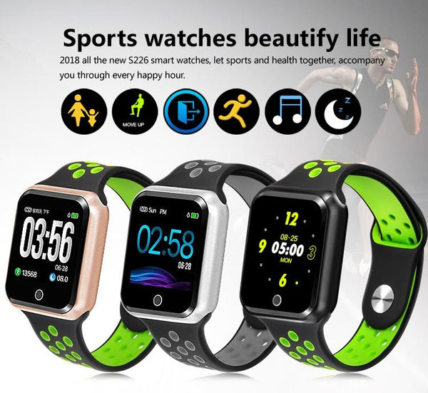 New IP67 Waterproof Sport Fitness Tracker Pedometer Heart Rate Blood Pressure Monitor Smartwatch For iPhone Android