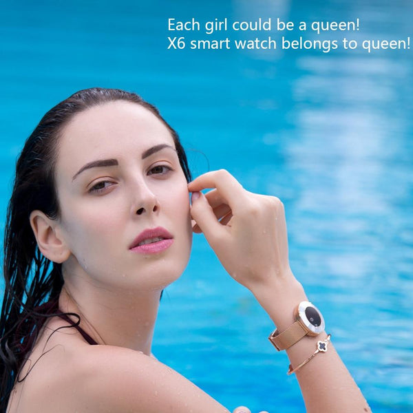 New Lady Smart Bracelet Watch IP68 Waterproof Steel Strap Heart Rate Blood Pressure Tracker Smart Watch For iPhone Android