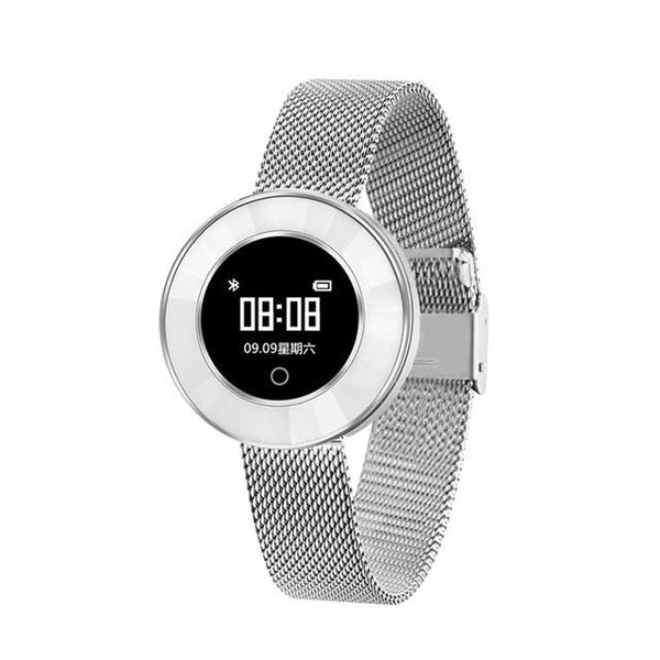 New Lady Smart Bracelet Watch IP68 Waterproof Steel Strap Heart Rate Blood Pressure Tracker Smart Watch For iPhone Android