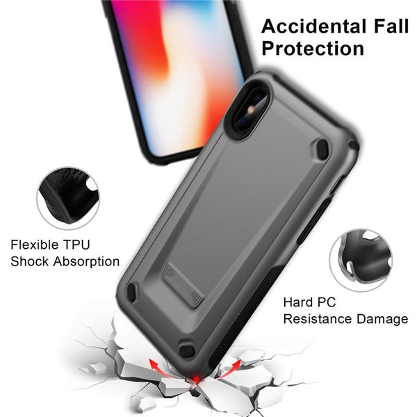 New Hybrid Tough Shockproof Bumper Armor Phone Case For iPhone XS MAX XR X 8 Plus