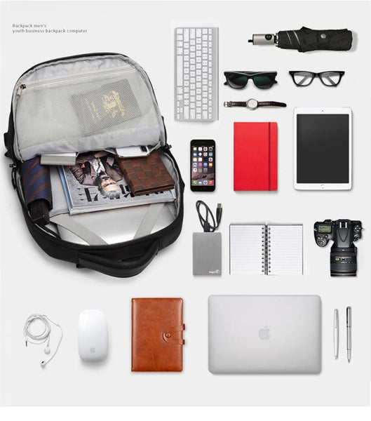 New Laptop Backpack Oxford USB charging Travel Backpack Anti-Theft Waterproof Zipper Fitness Bag With Shoes Pocket
