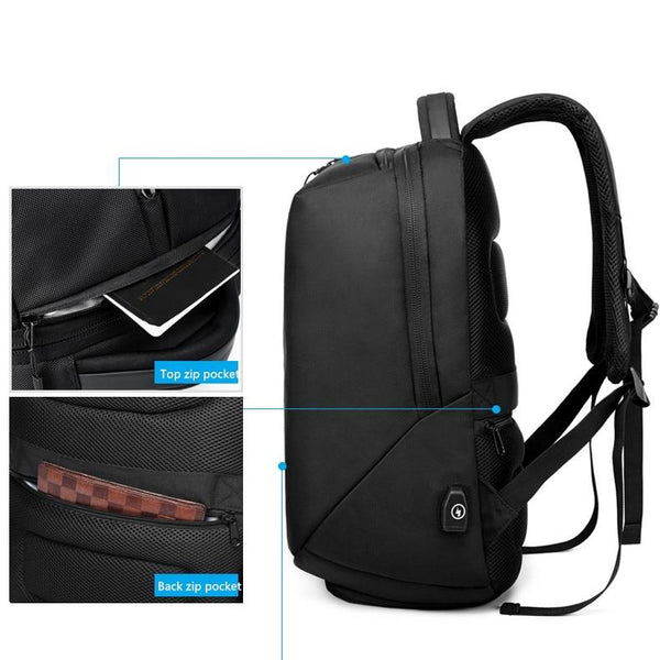 New Laptop Backpack Oxford USB charging Travel Backpack Anti-Theft Waterproof Zipper Fitness Bag With Shoes Pocket
