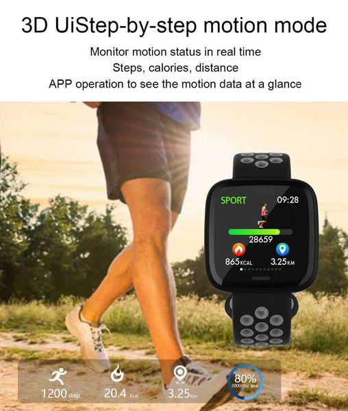 New Smart Watch Waterproof Blood Pressure Heart Rate Monitor Pedometer Cycling Mode Fitness Bracelet Band for IOS Androids
