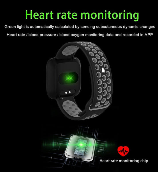 New Smart Watch Waterproof Blood Pressure Heart Rate Monitor Pedometer Cycling Mode Fitness Bracelet Band for IOS Androids