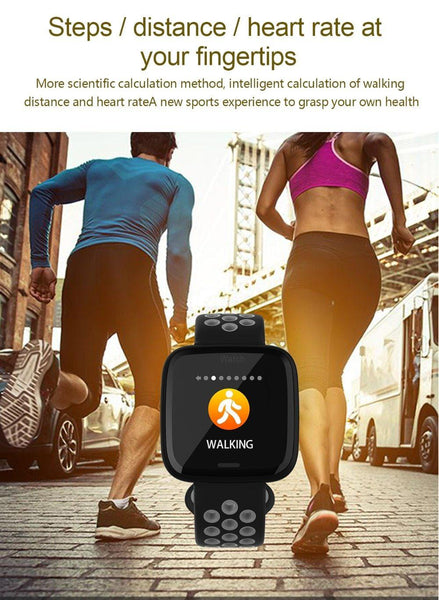 New Smart Watch Waterproof Blood Pressure Heart Rate Monitor Pedometer Cycling Mode Fitness Bracelet Band for IOS Androids