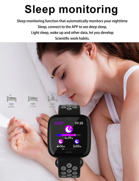New Smart Watch Waterproof Blood Pressure Heart Rate Monitor Pedometer Cycling Mode Fitness Bracelet Band for IOS Androids