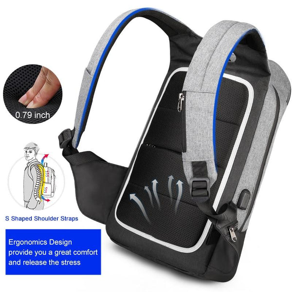 New Fashion Compact School 15.6 Inch Laptop Student College Business Smart Backpack With USB Charging Anti-Theft