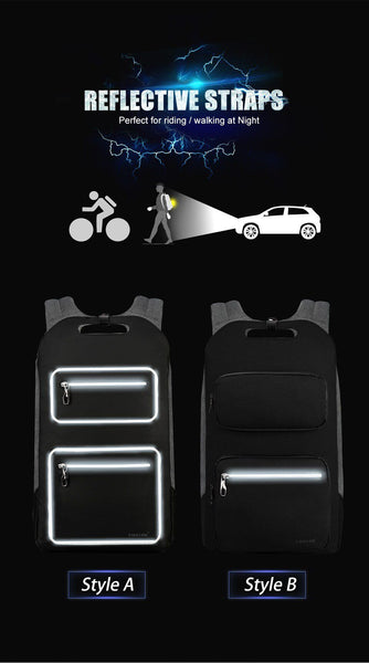 New Fashion Compact School 15.6 Inch Laptop Student College Business Smart Backpack With USB Charging Anti-Theft