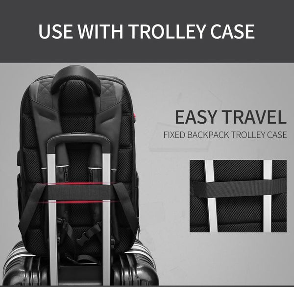 NEW 15.6 Inch Laptop Travel Backpack Water Repellent Functional Rucksack With USB Charging Port