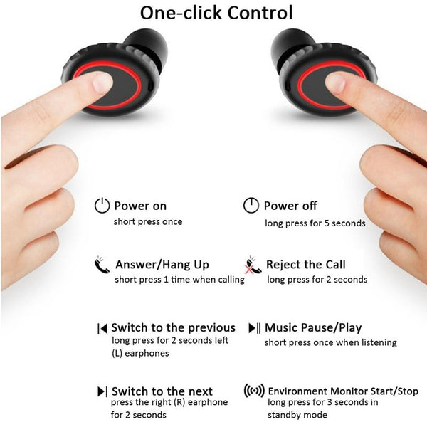 New Bluetooth 5.0 True Wireless Sweatproof Sport Earbuds With Portable Charging Case For iPhone Android