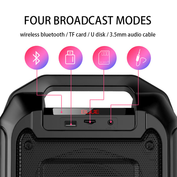 New Bluetooth Portable LED Light Wireless Outdoor Speaker Mini Subwoofer For iPhone Android