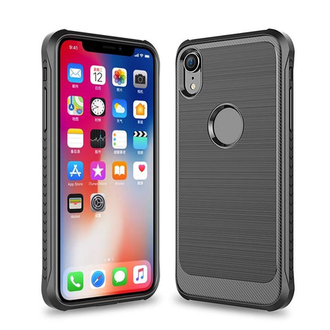 New Luxury Brushed Carbon Fiber Anti-Slip Cover Protective Phone Case For iPhone X XS Max XR