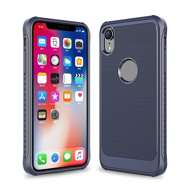 New Luxury Brushed Carbon Fiber Anti-Slip Cover Protective Phone Case For iPhone X XS Max XR