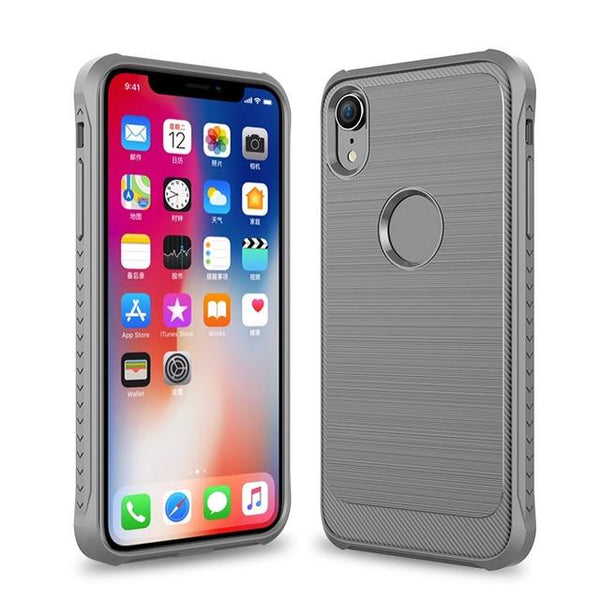 New Luxury Brushed Carbon Fiber Anti-Slip Cover Protective Phone Case For iPhone X XS Max XR