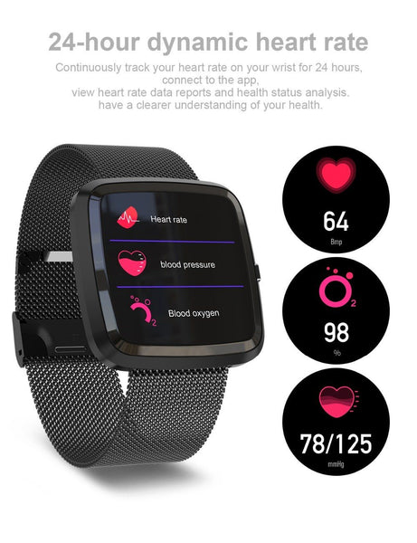 New IP67 Waterproof Smart Watch Heart Rate Blood Pressure Monitor  Fitness Tracker For Men Women