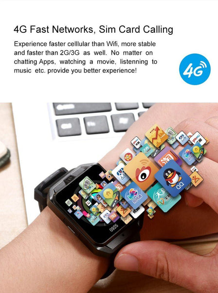 New 4G LTE WIFI Quad Core 1GB/8GB Android GPS Bluetooth Smartwatch 1.54" Heart Rate Monitor For iPhone Android