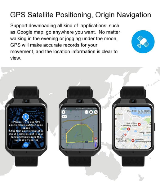 New 4G LTE WIFI Quad Core 1GB/8GB Android GPS Bluetooth Smartwatch 1.54" Heart Rate Monitor For iPhone Android