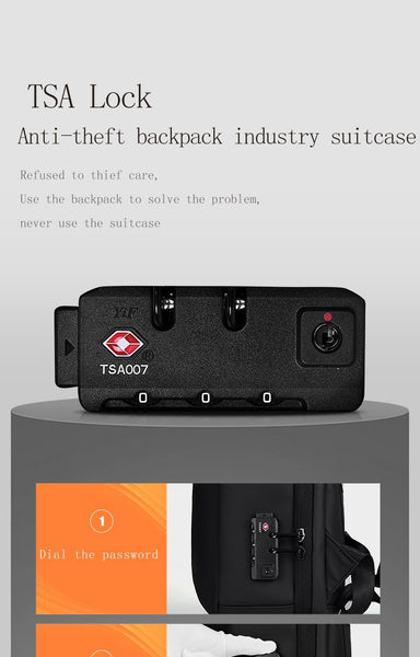 New TSA Lock Anti-Theft Men 15.6 Inch Laptop Backpack USB Charging Business Water-Repellent Casual Travel Backpack