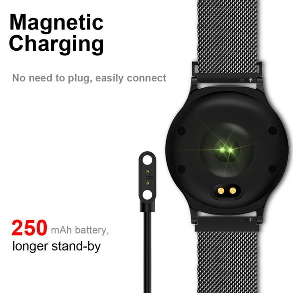New Smart Watch Men Metal Strap IP68 Waterproof Heart Rate Blood Pressure Monitor SMS Notifications Smartwatch