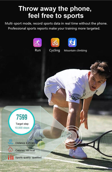 New 1.3' Full HD IPS Circular Screen Band Heart Rate Monitor Sport Mode Fitness Tracker Smart Watch