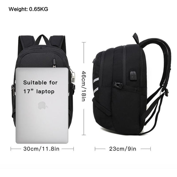 New 17 Inch Large Capacity Laptop Backpack Mochila Multifunctional USB Charging Casual School Bag