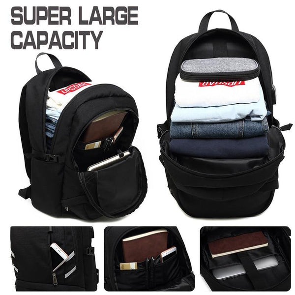 New 17 Inch Large Capacity Laptop Backpack Mochila Multifunctional USB Charging Casual School Bag