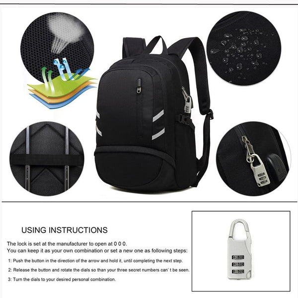 New 17 Inch Large Capacity Laptop Backpack Mochila Multifunctional USB Charging Casual School Bag