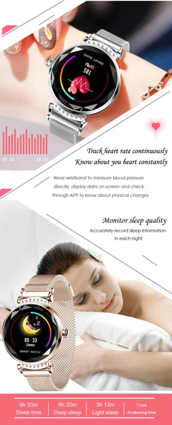 New Luxury Smart Fitness Bracelet Women Blood Pressure Heart Rate Monitoring Wristband Lady Watch