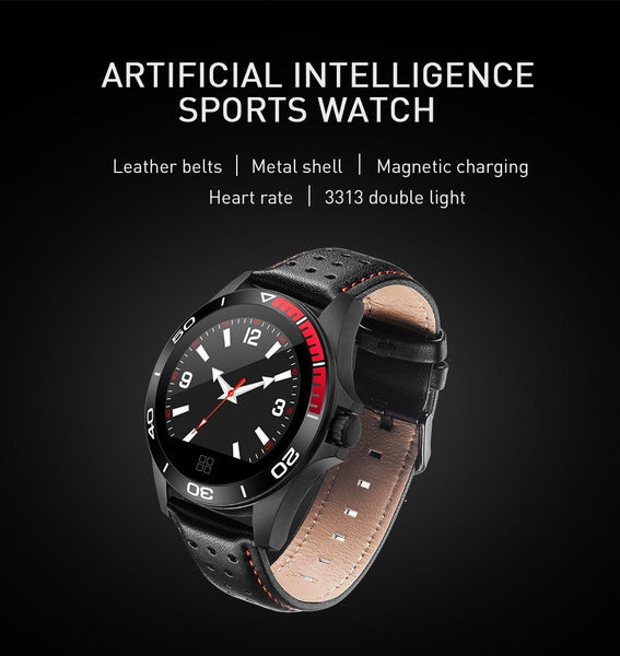 New Leather Band Smart Watch With Heart Rate Sleep Monitor Fitness Tracker Blood Pressure Smartwatch For iPhone Android