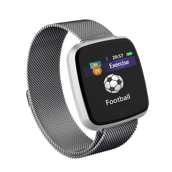 New Metallic Bluetooth Waterproof Wristband Sport Heart Rate Monitor Smartwatch For Android IOS