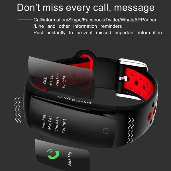 New Fitness Bracelet IP68 Waterproof Dynamic Heart Rate Blood Pressure Monitoring Tracker For iPhones Android