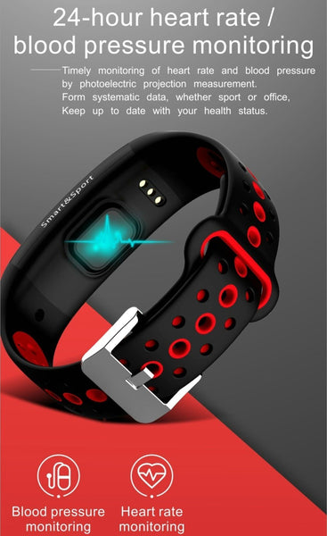 New Fitness Bracelet IP68 Waterproof Dynamic Heart Rate Blood Pressure Monitoring Tracker For iPhones Android