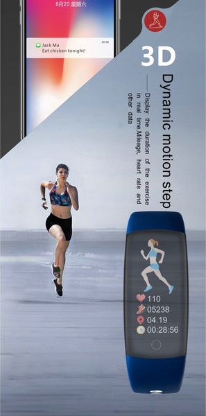 New Fitness Bracelet IP68 Waterproof Dynamic Heart Rate Blood Pressure Monitoring Tracker For iPhones Android