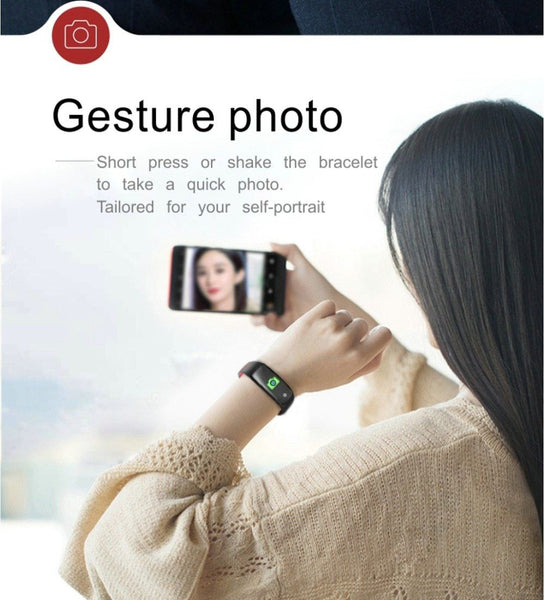 New Fitness Bracelet IP68 Waterproof Dynamic Heart Rate Blood Pressure Monitoring Tracker For iPhones Android