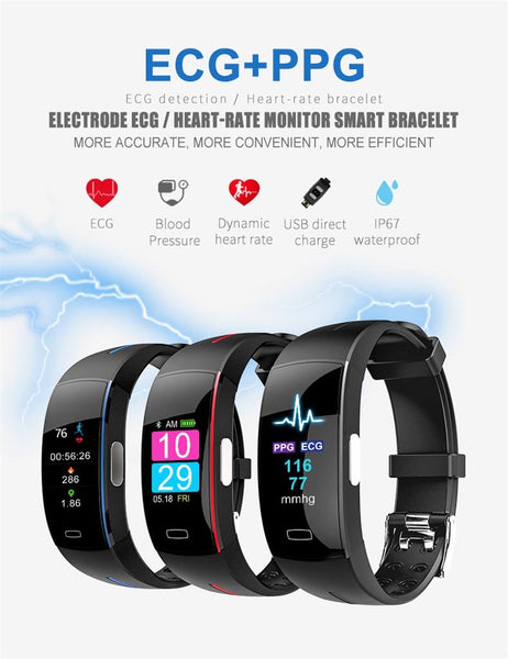 New Blood Pressure Smart Band Heart Rate Bracelet Fitness Tracker Watch Intelligent Wristband