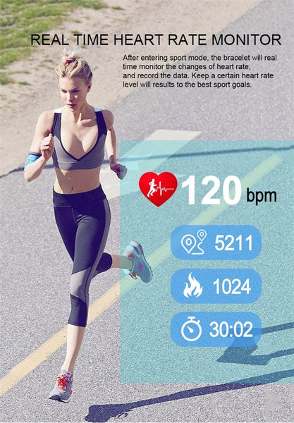New Blood Pressure Smart Band Heart Rate Bracelet Fitness Tracker Watch Intelligent Wristband