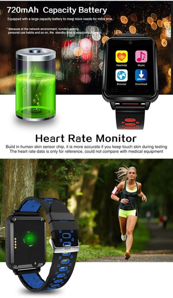 New 4G WIFI Android 6.0 Heart Rate Monitor Fitness Tracker Smartwatch For Men Women iPhone Android