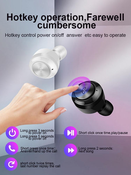New TWS Bluetooth 5.0 Earphones Wireless Headphones Earphone Handsfree Headphone Sport Earbuds For iPhone Android