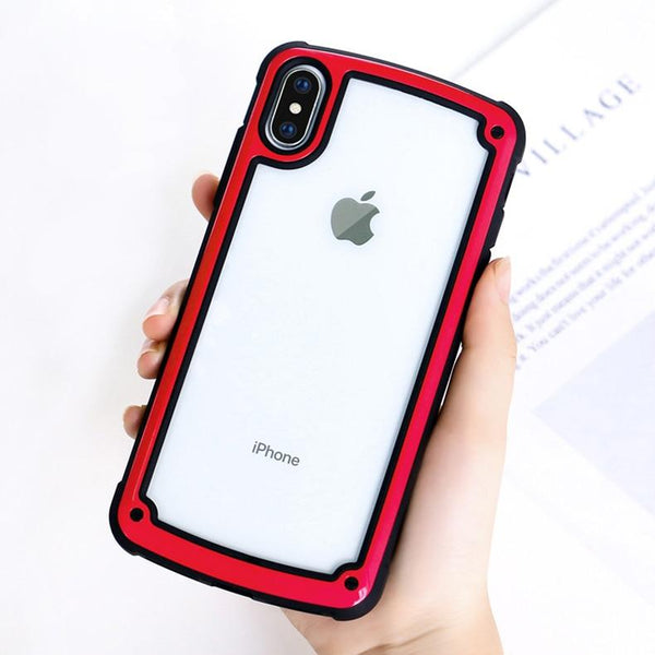New Luxury Transparent Case Shockproof Armor Protective Case Cover For iPhone X XS Max XR 8 Plus