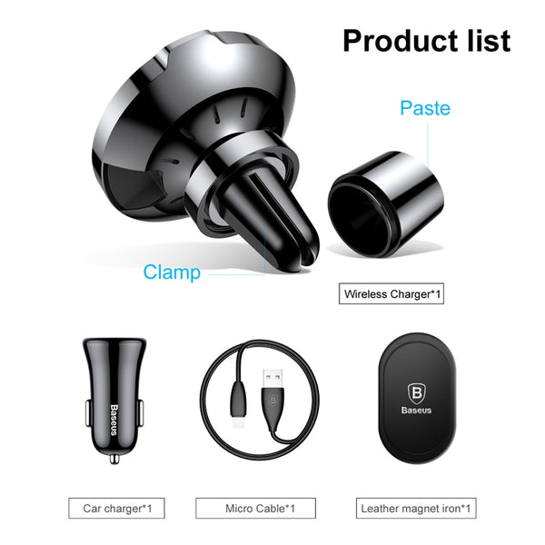 New Magnetic Wireless Car Charger Holder For Compatible iPhone Samsung Smartphones