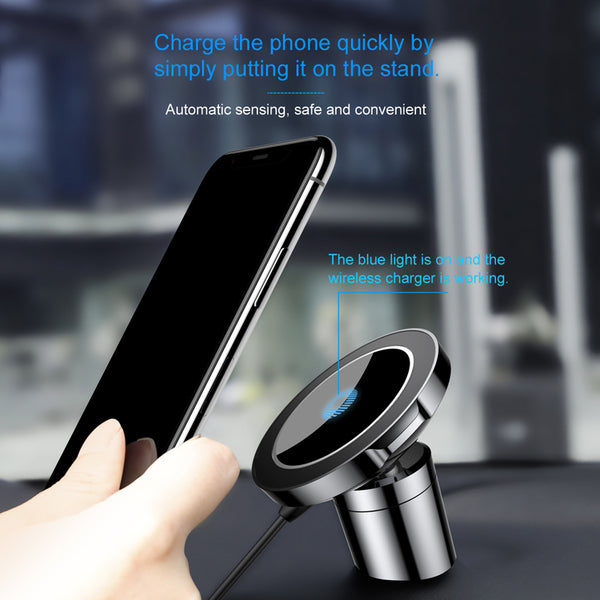 New Magnetic Wireless Car Charger Holder For Compatible iPhone Samsung Smartphones