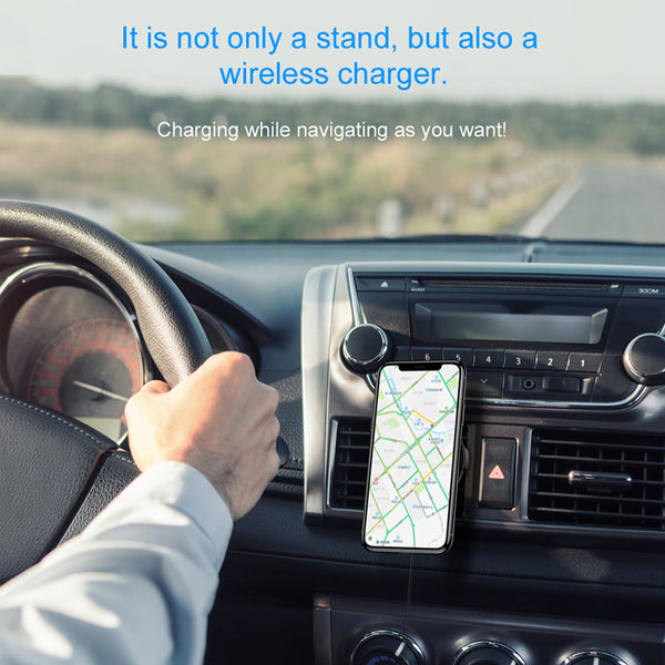 New Magnetic Wireless Car Charger Holder For Compatible iPhone Samsung Smartphones