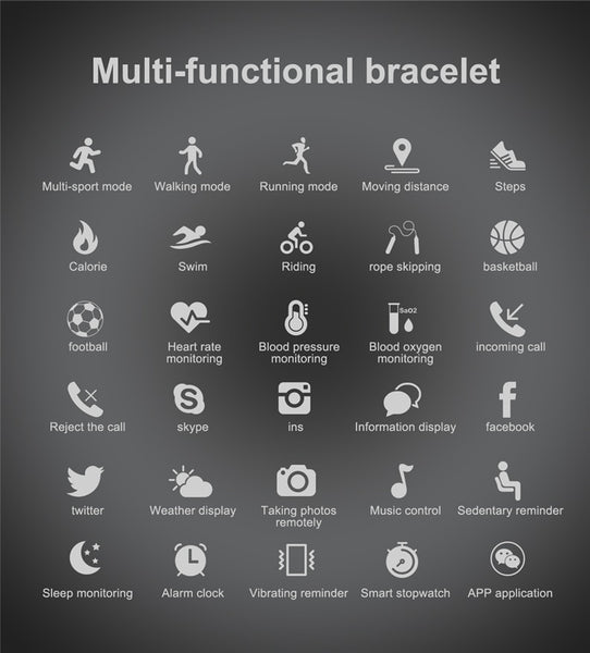 New Heart Rate Fitness Tracker Sport Bluetooth Digital Wrist Smartwatch For iPhone Samsung Xiaomi